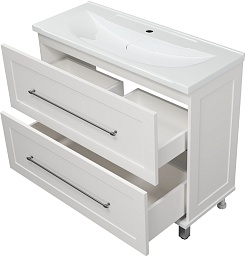 Misty Тумба с раковиной Марта 100 белая глянцевая – фотография-4